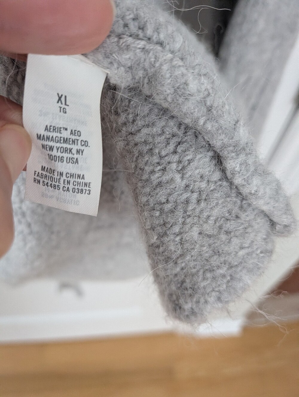Aerie Cozy Knit Wrap Robe Cardigan Soft Grey Tie-Waist Lounge Sweater XL - Picture 6 of 11